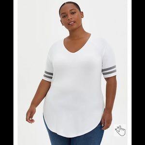 Torrid White Varsity Tunic Super Soft